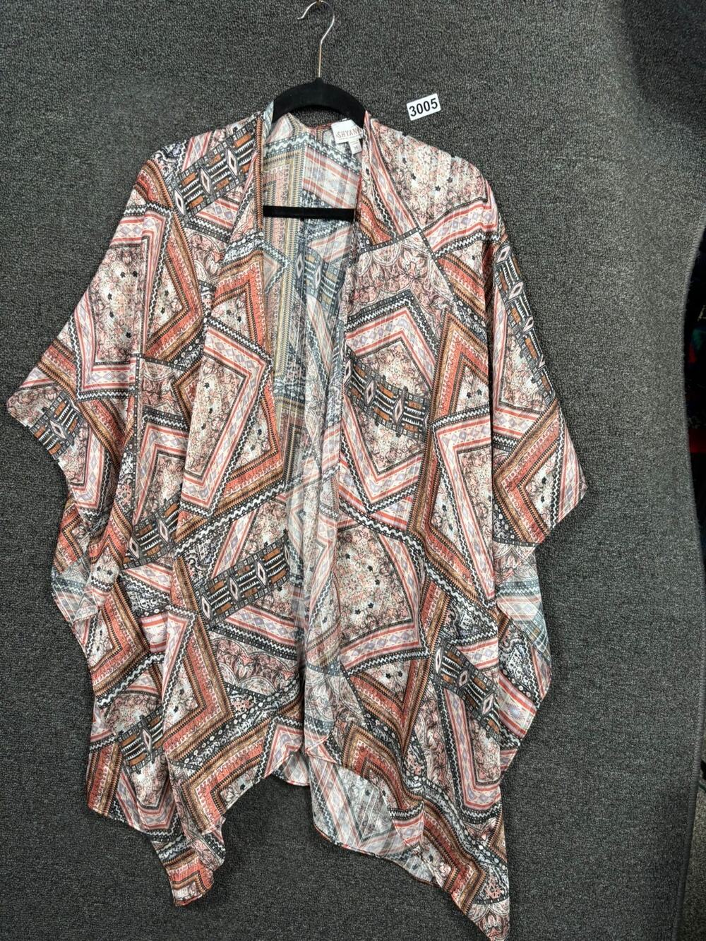 Shyanne Kimono Top Printed Womens Size M Pecan Bohemian